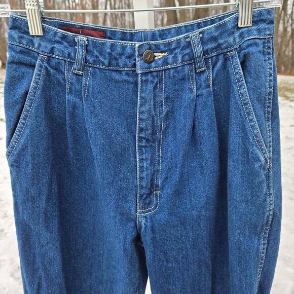 Vintage Jean de Paree Women's Jeans Pleated size 11/12 High Waist Straight Leg - Picture 2 of 14